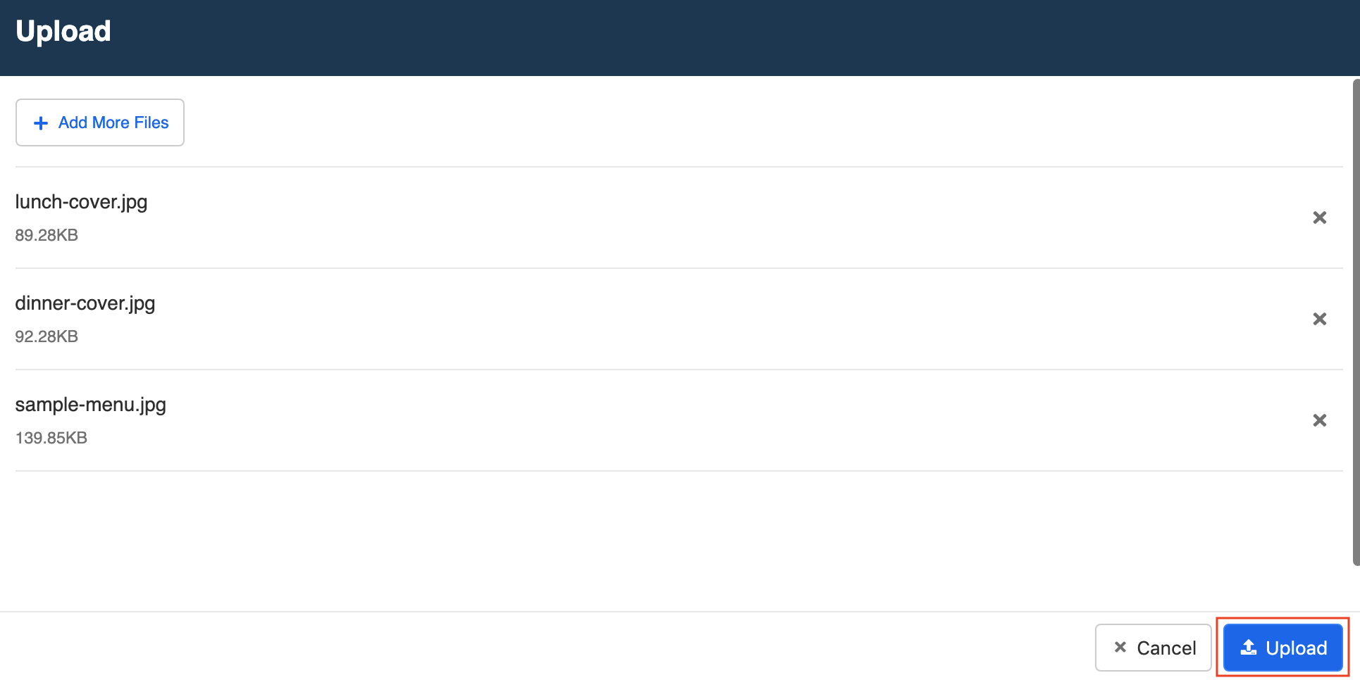 Selected media files